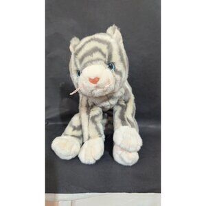 Ty Beanie Buddy SILVER the Cat Gray Striped Tabby Plush Stuffed Animal 1999